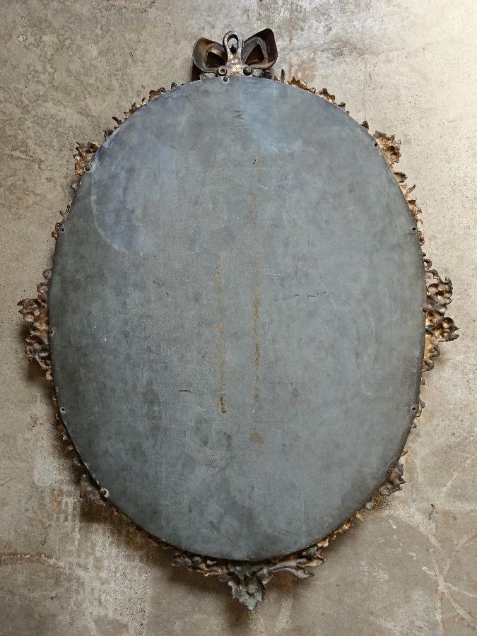 Fine Antique French Louis XVI Gilt Bronze Oval Wall Mirror, c.1880(15).jpg